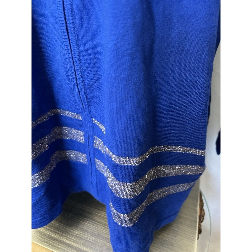 NWT QUACKER FACTORY ZIP UP HOODED KNIT TOP, ZIP FRONT, ANCHOR, 1X, NAUTICAL - Picture 3 of 12